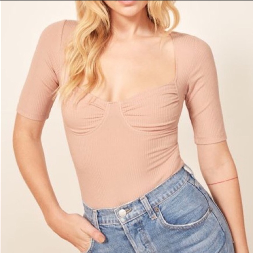 NWT Reformation Alicia Top Shirt in Blush Small